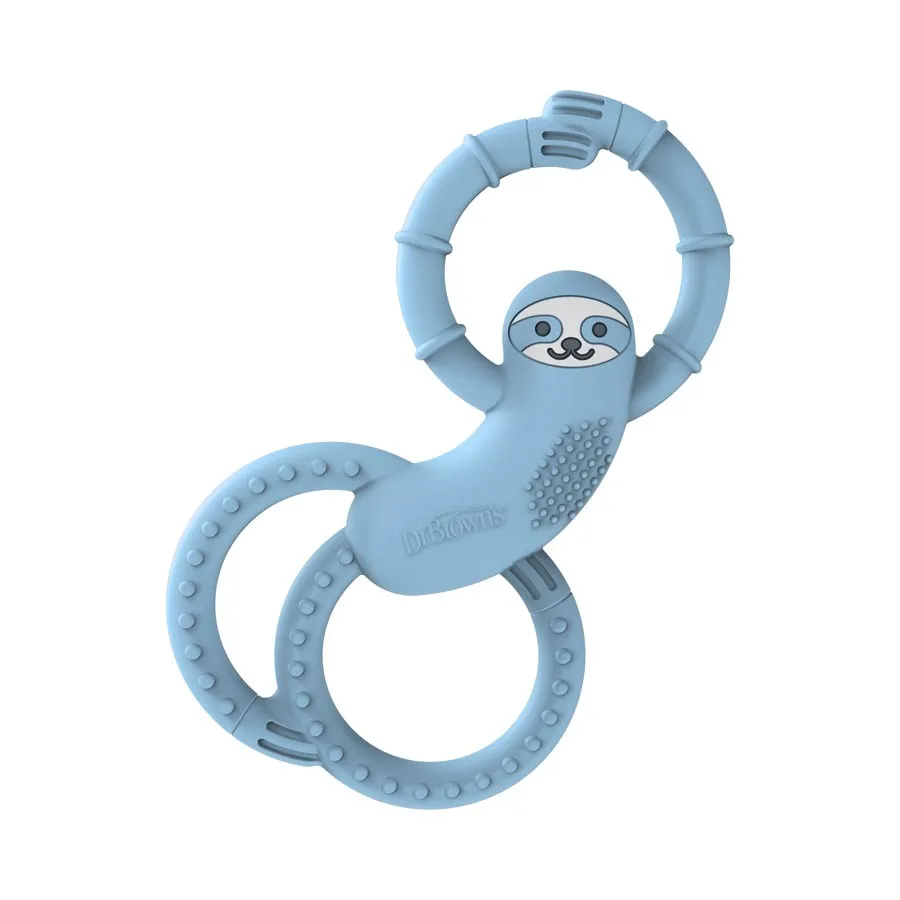 [ 2 Pack ] Dr Brown's Sloth Long Limbed Silicone Teether  (Blue)