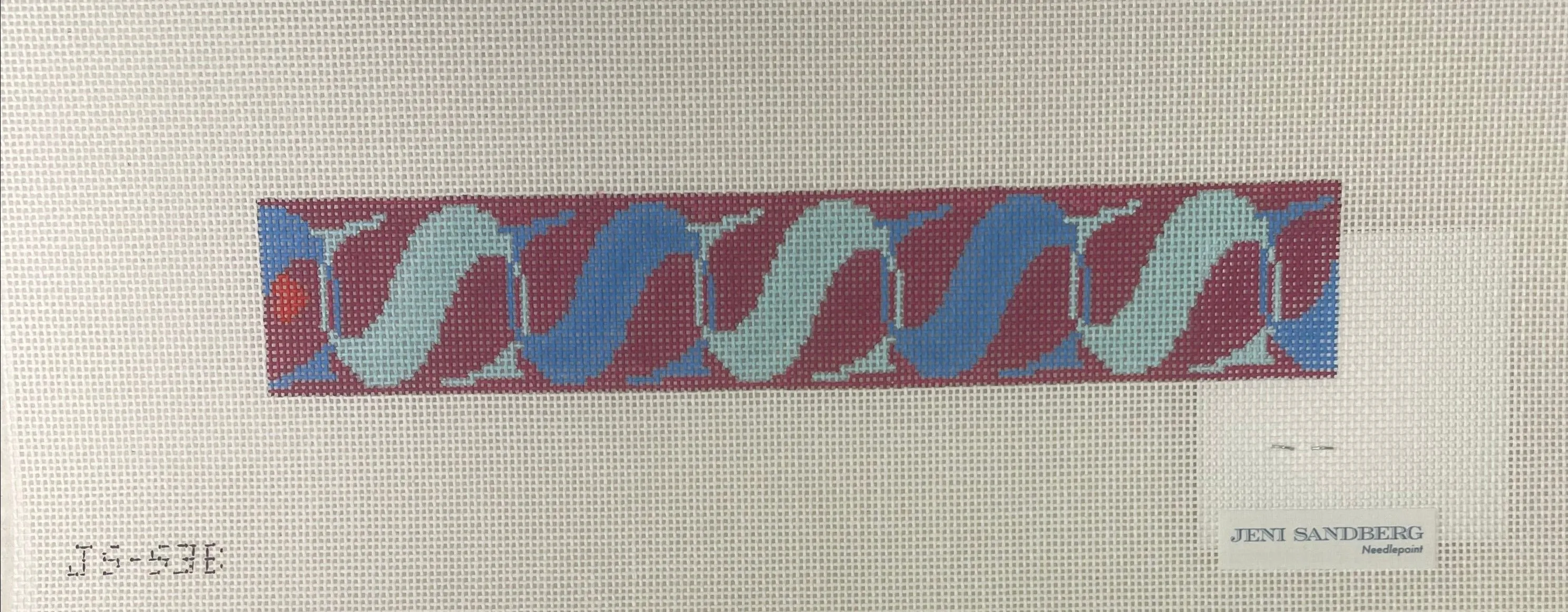 * Jeni Sandberg 'S' Letter Key Fob- Fuchsia and Blue