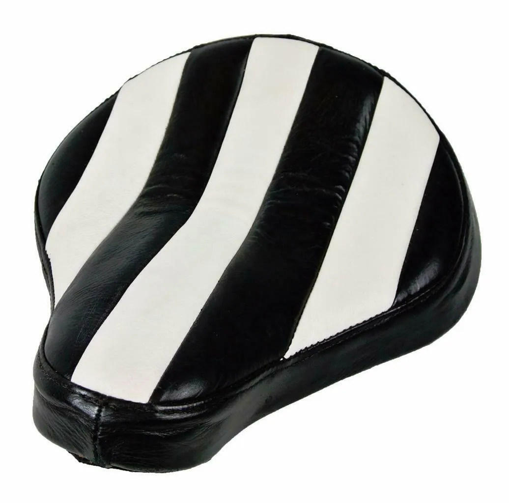 11x13 Spring Seat Black White Stitch Spring Chopper Sporster Dyna Harley Bobber
