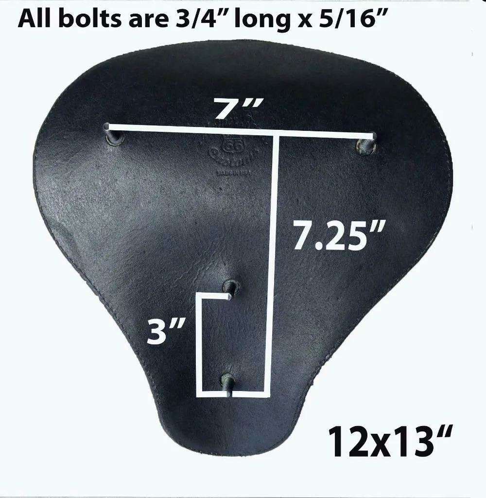 11x13 Spring Seat Black White Stitch Spring Chopper Sporster Dyna Harley Bobber