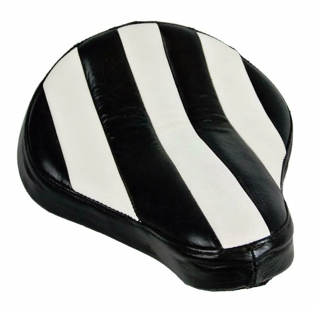 11x13 Spring Seat Black White Stitch Spring Chopper Sporster Dyna Harley Bobber