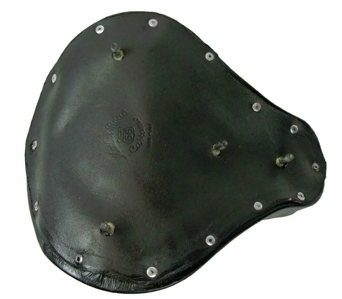 11x13 Spring Seat Black White Stitch Spring Chopper Sporster Dyna Harley Bobber