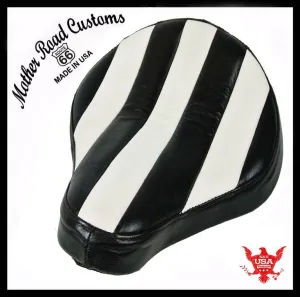 11x13 Spring Seat Black White Stitch Spring Chopper Sporster Dyna Harley Bobber