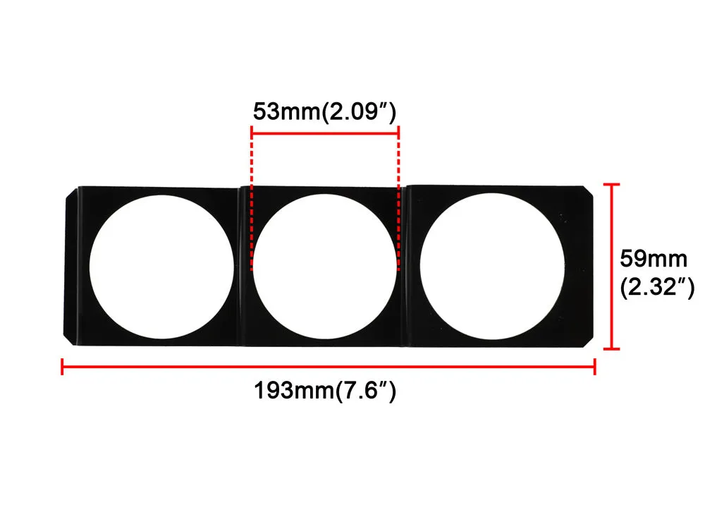 2" (52mm) Stereo Din Triple Gauge Mount