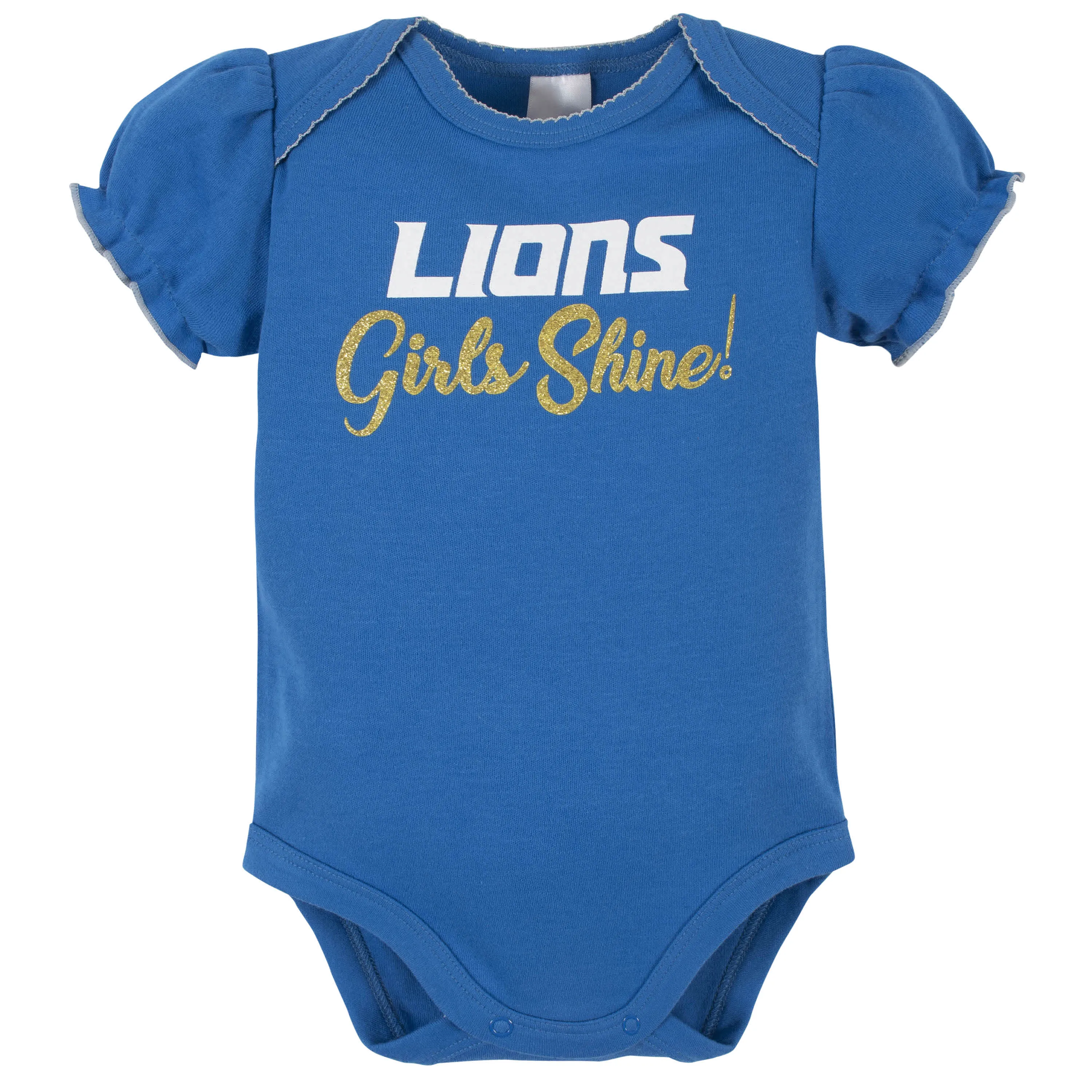 3-Pack Baby Girls Detroit Lions Short Sleeve Bodysuits