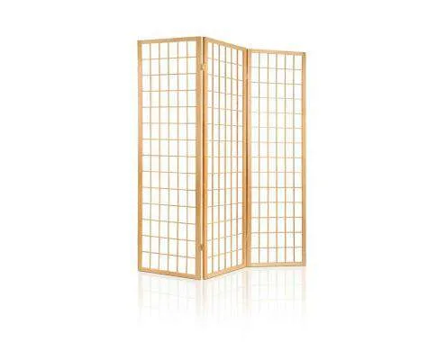 3 Panel Wooden Room Divider - Natural