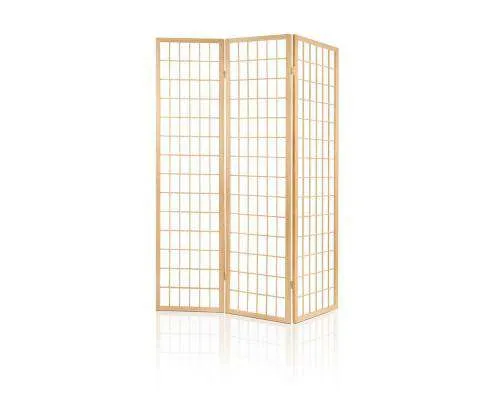 3 Panel Wooden Room Divider - Natural