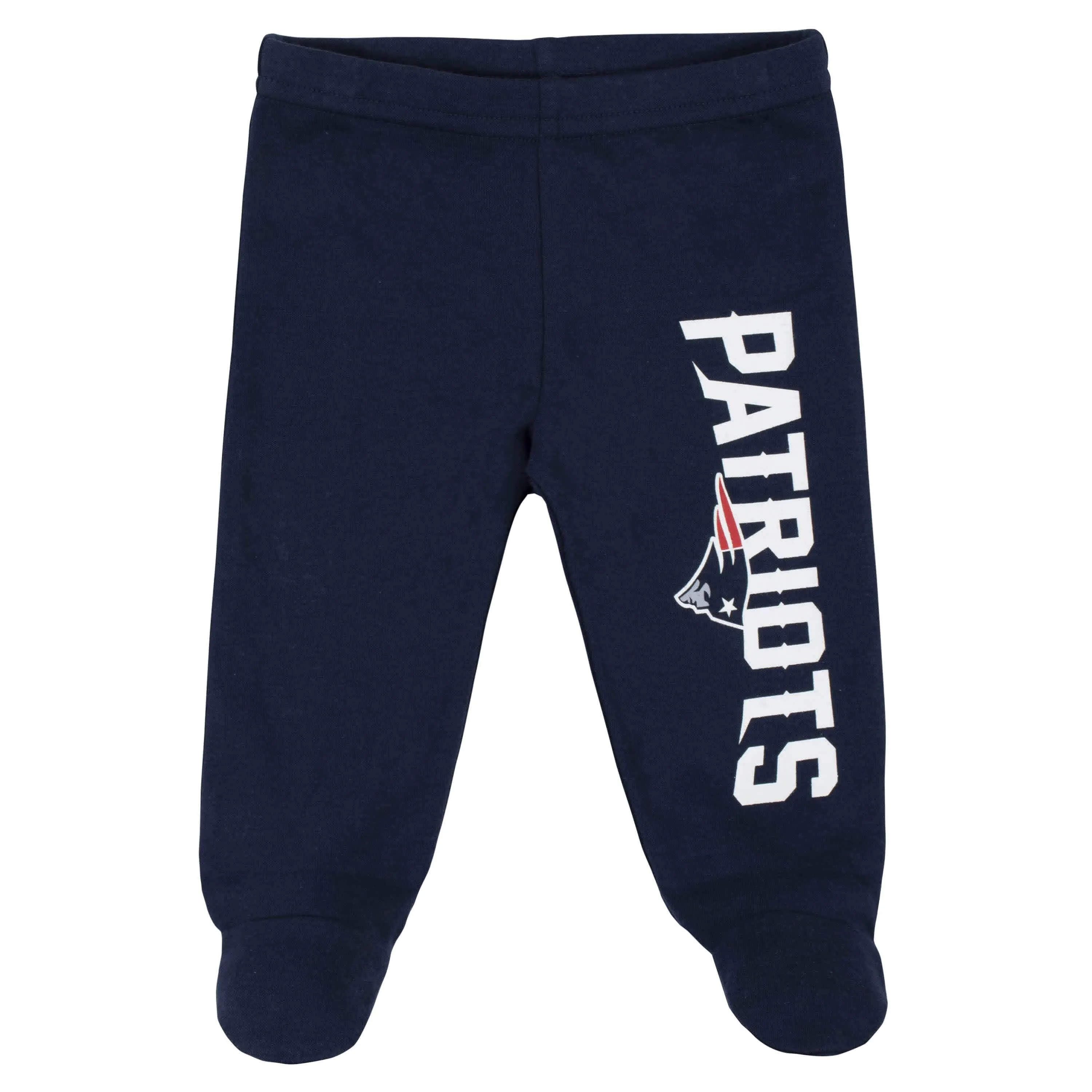 3-Piece Baby Boys New England Patriots Bodysuit, Footed Pant, and Cap Set