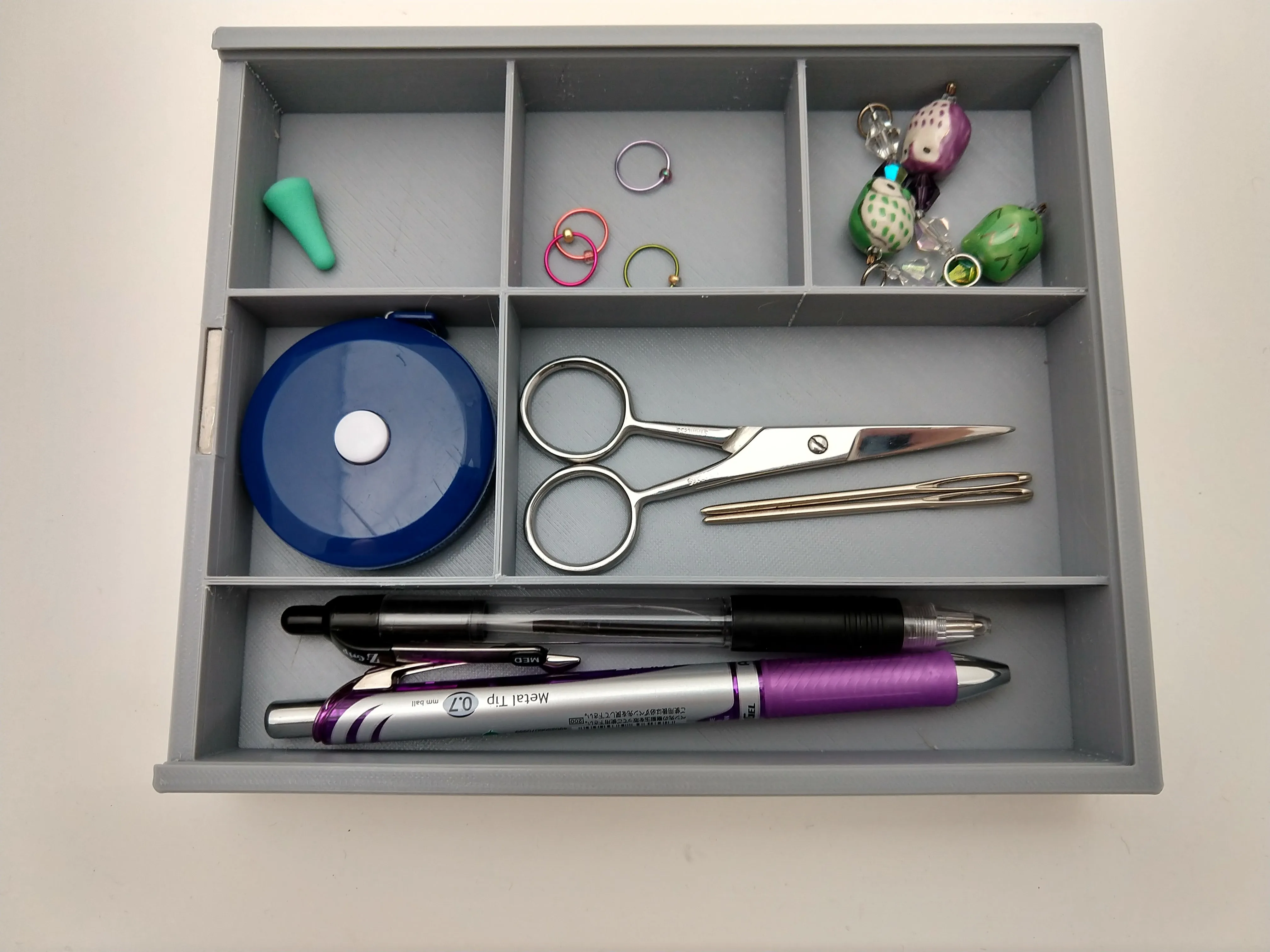3D printed Notions Box--Peacock