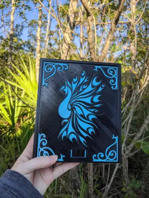 3D printed Notions Box--Peacock