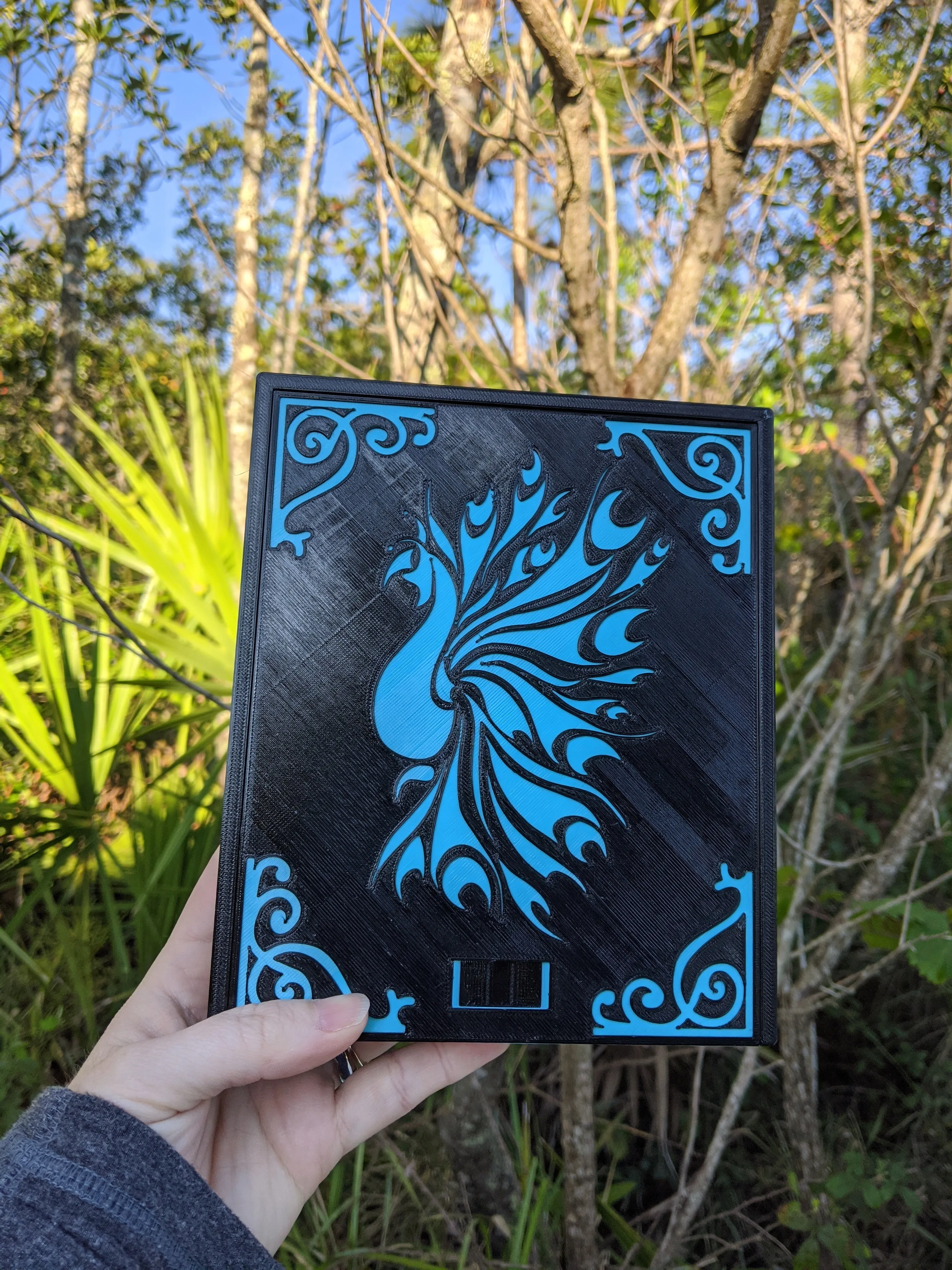 3D printed Notions Box--Peacock