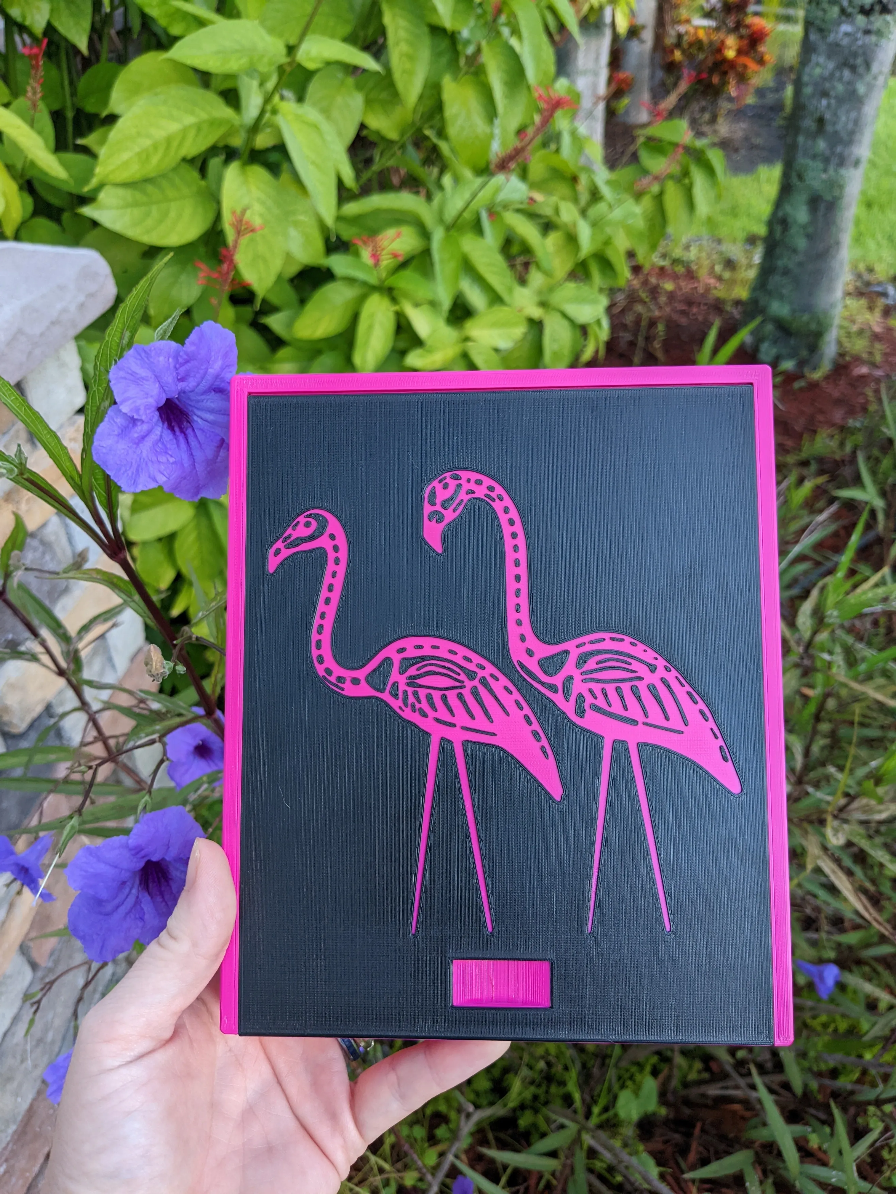 3D printed Notions Box--Skeletal Flamingo