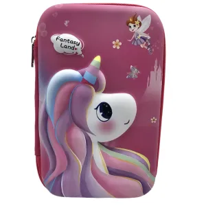 3D Unicorn Pink Pencil Case For Girls