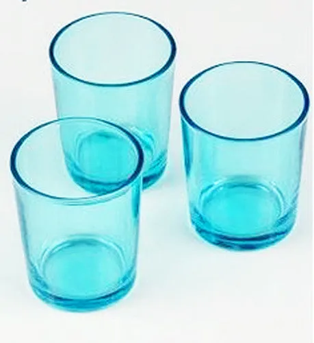40 Pack Turquoise Glass Votive Tealight Candle Holders House Party Cenrepiece Xmas Wedding Decor Glass Candlestick Party Decorations Bridal Baby Shower Event