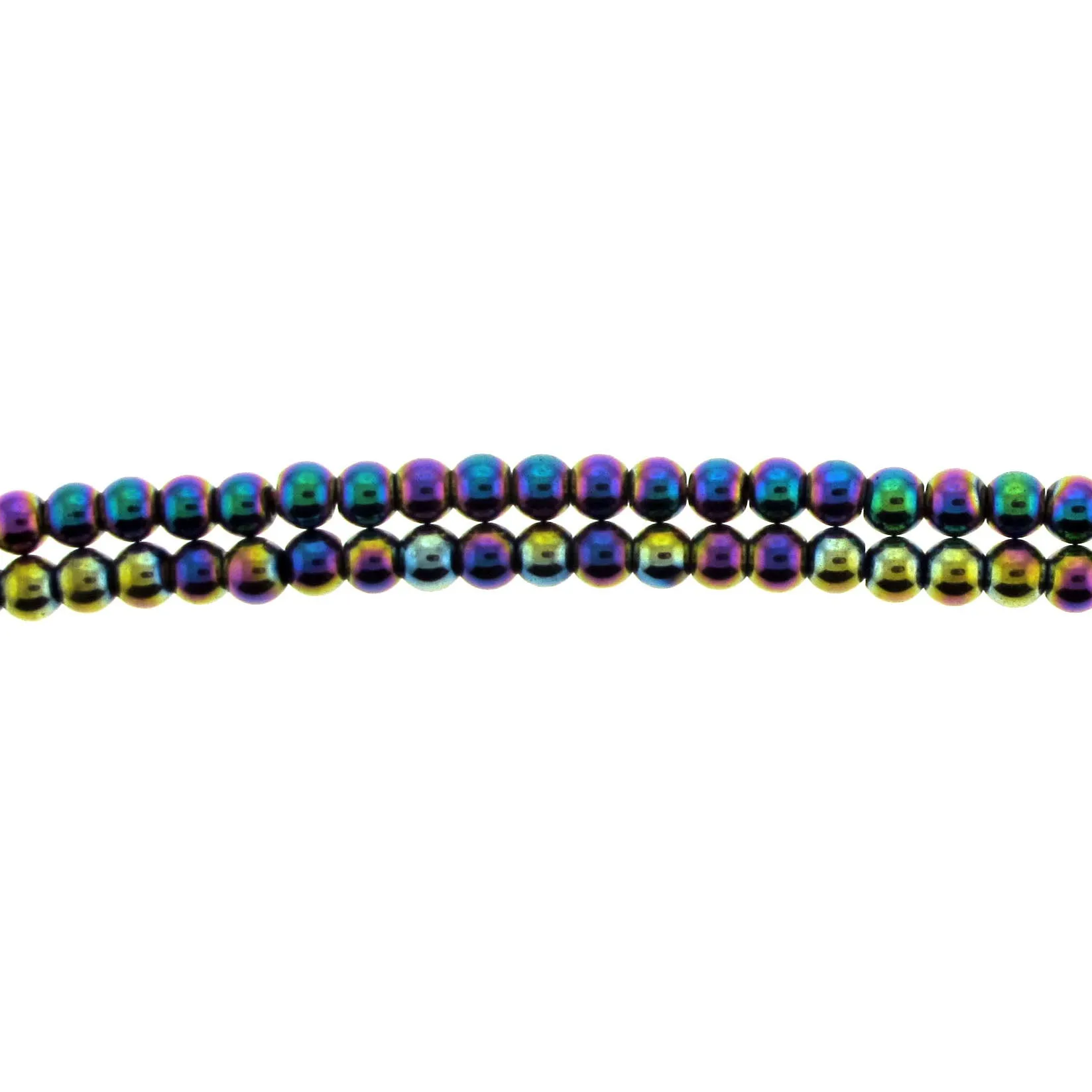 4mm Magnetic Hematite Rainbow Round Mh46