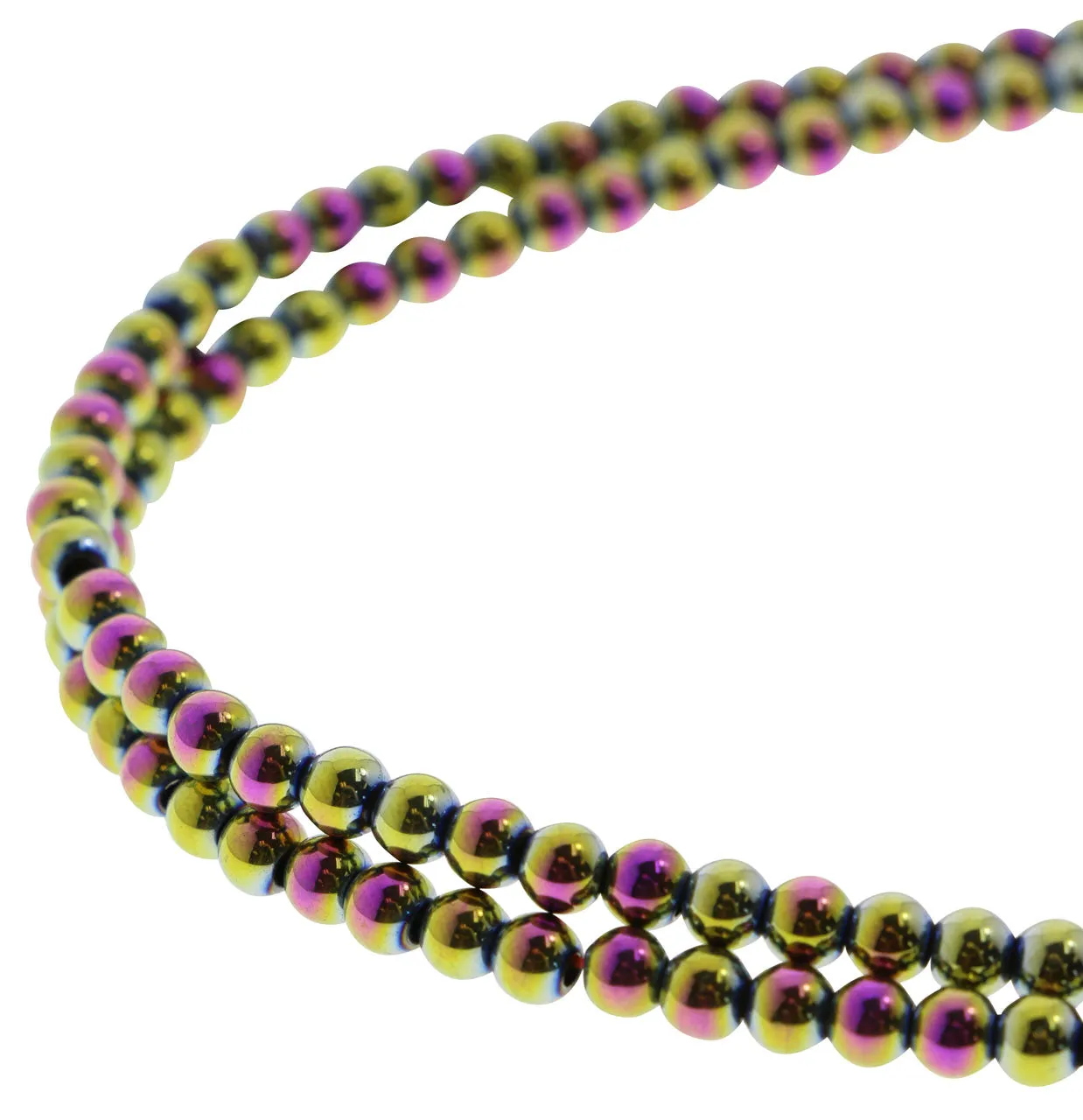 4mm Magnetic Hematite Rainbow Round Mh46