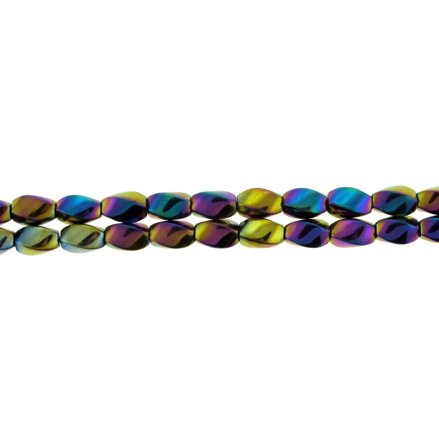 5X8mm Magnetic Hematite Rainbow Twist MH34
