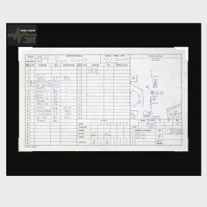 Abbey Road Studios x Pink Floyd 'The Dark Side of The Moon' Session Sheet