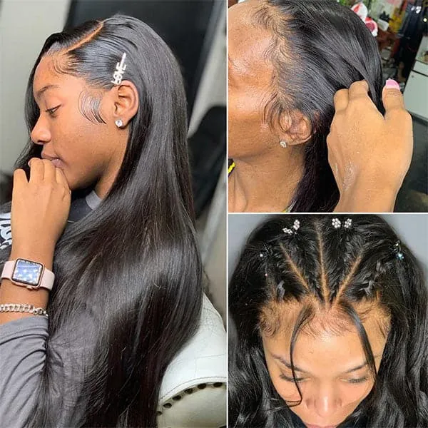 Aliopop Hair Straight 6x6 Lace Closure Wigs Human Hair Lace Wigs with Baby Hair