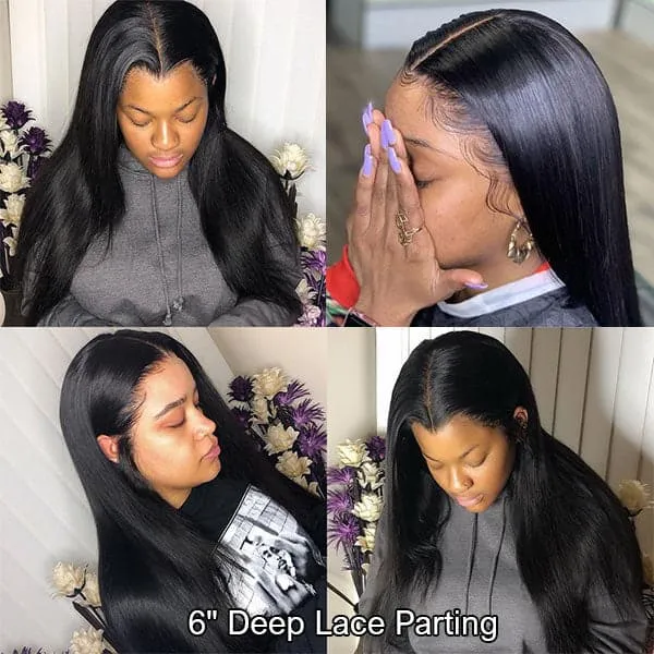 Aliopop Hair Straight 6x6 Lace Closure Wigs Human Hair Lace Wigs with Baby Hair