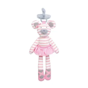 Apple Park Organic Cotton Pacifier Buddy - Ballerina Mouse