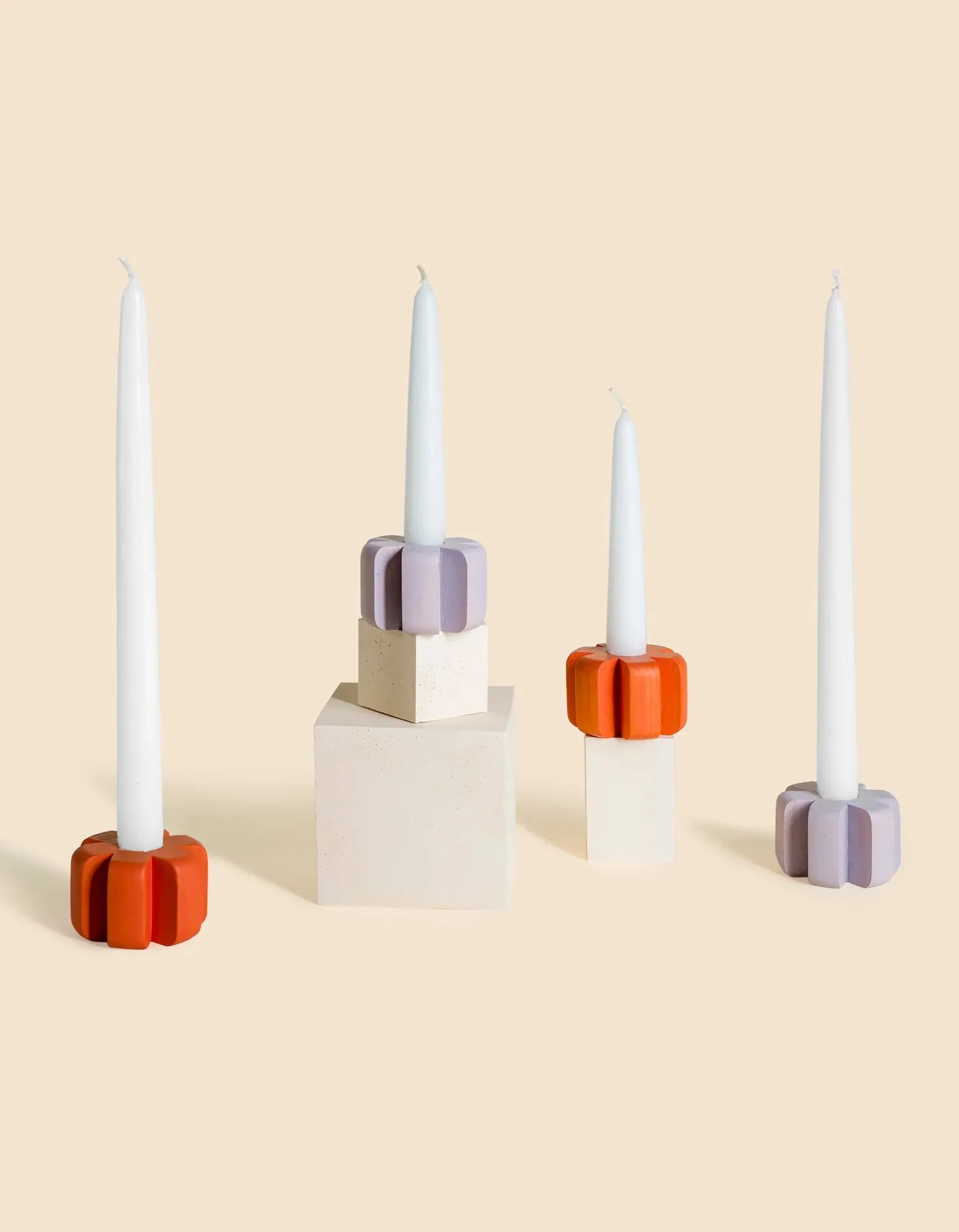 Asterisk Candleholder Pair - Lilac