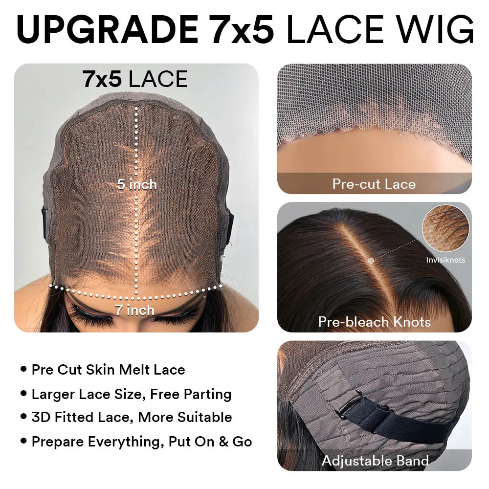 Auburn Brown Highlights Layered Cut Wavy Lace Closure Wig