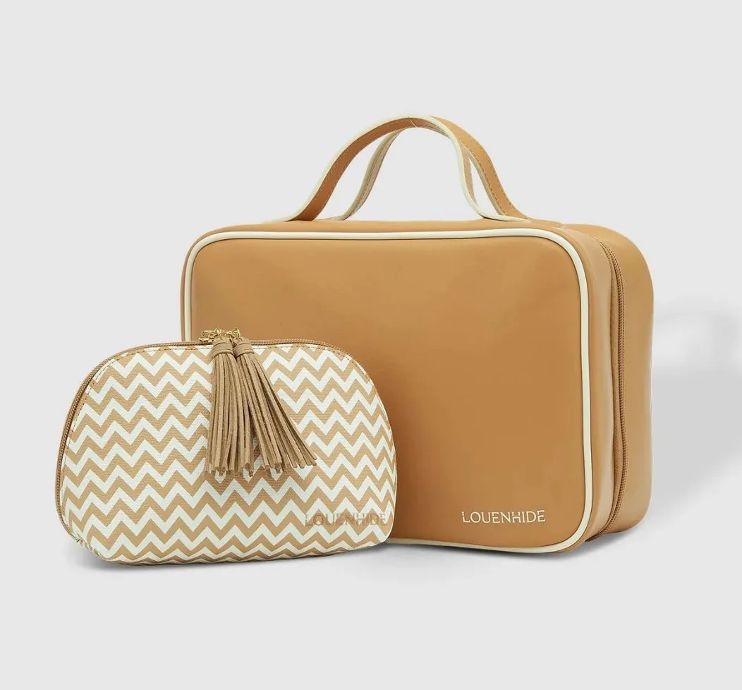 Baby Emma & Baby Audrey Cosmetic Case Set Camel