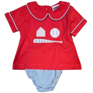 Baseball Applique Diaper Set