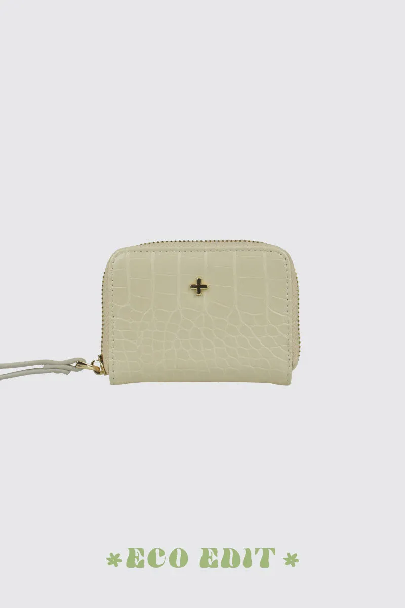 Beckett Small Zip Around Wallet - Almond Croc/Gold