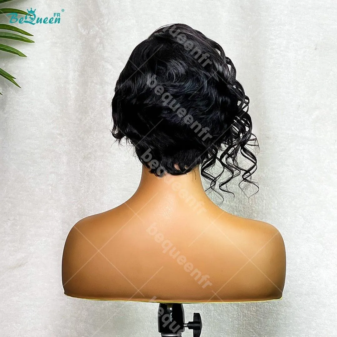 BeQueen “Marvelle” Perruque Court Curly Wave avec Lace Closure