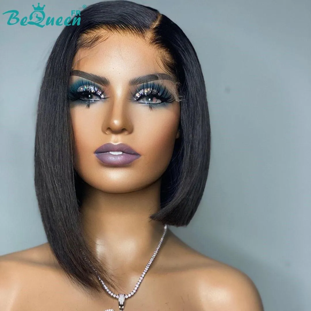 BeQueen Perruque Bob Closure Asymétrique Lisse