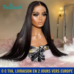 BeQueen "Mina" Perruque Longue Lisse 18 Pouces avec Lace Closure 4x4 En France