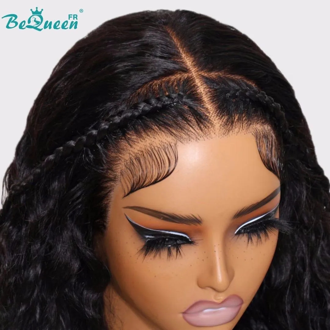 BeQueen "René" Perruque Customisée Longue Curly Wave Prêt à porter Sans Colle 13X4 avec Tresse Petit Prix FOU