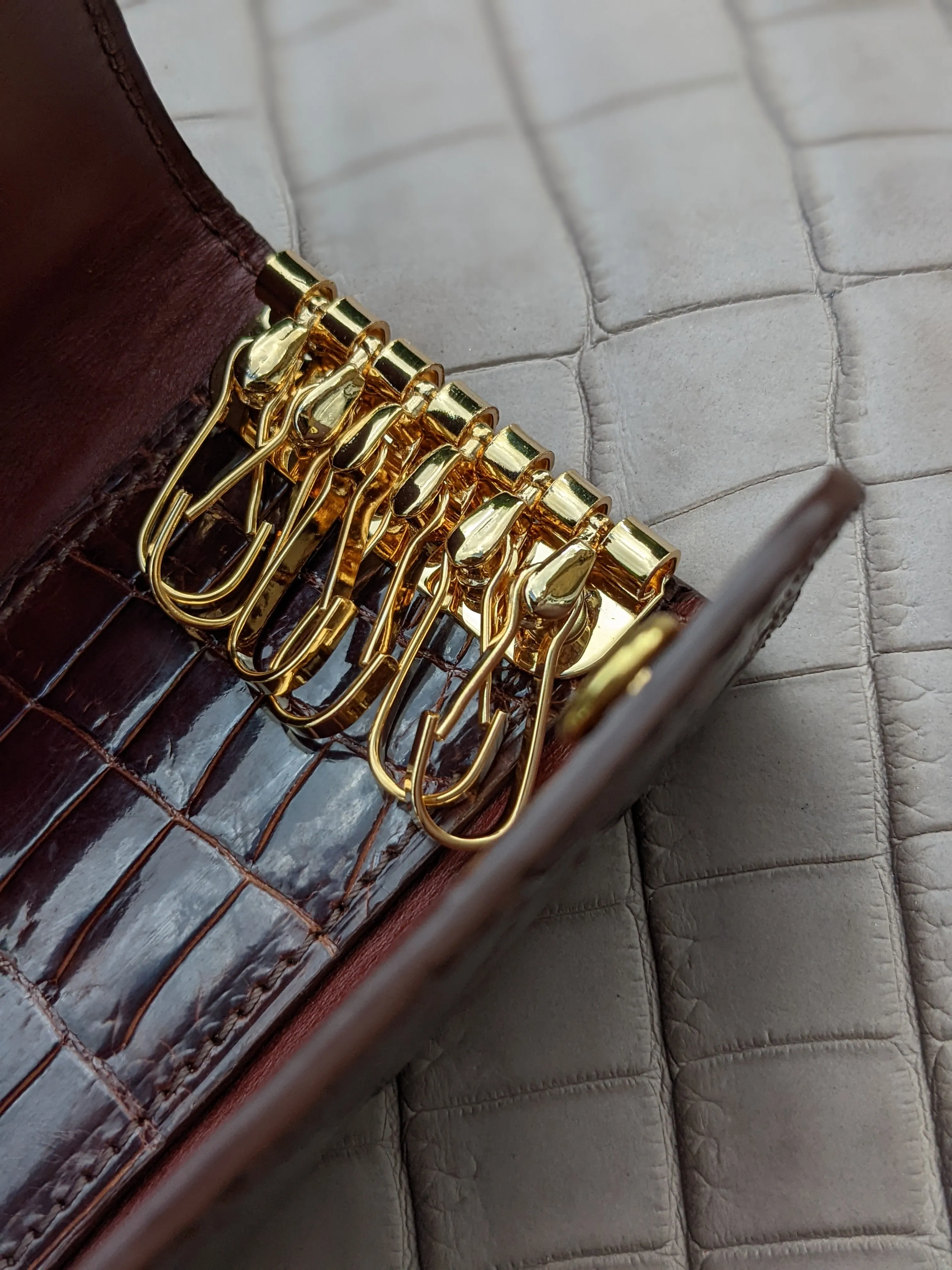 Bespoke Key Holder - Brown Crocodile