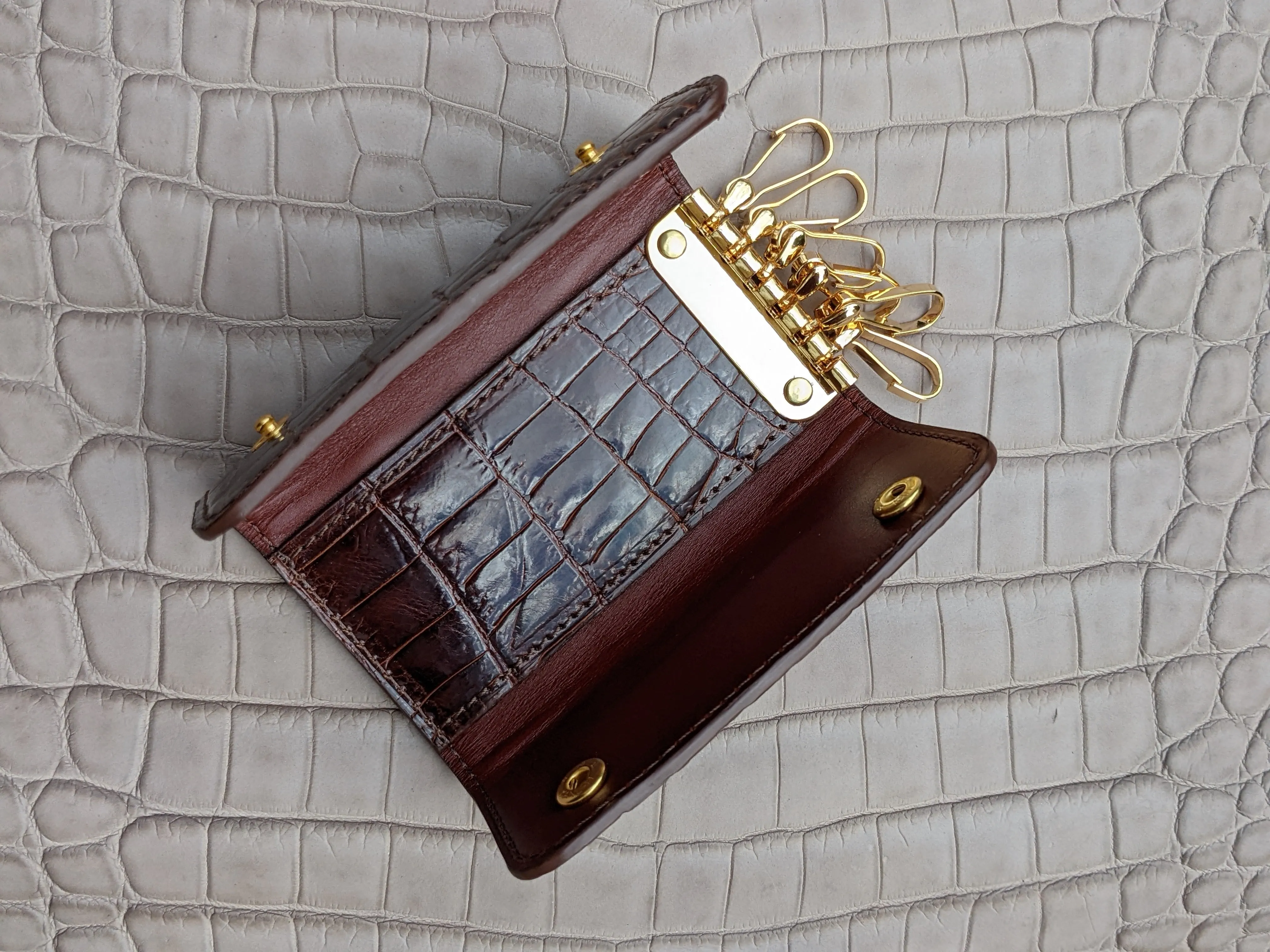 Bespoke Key Holder - Brown Crocodile
