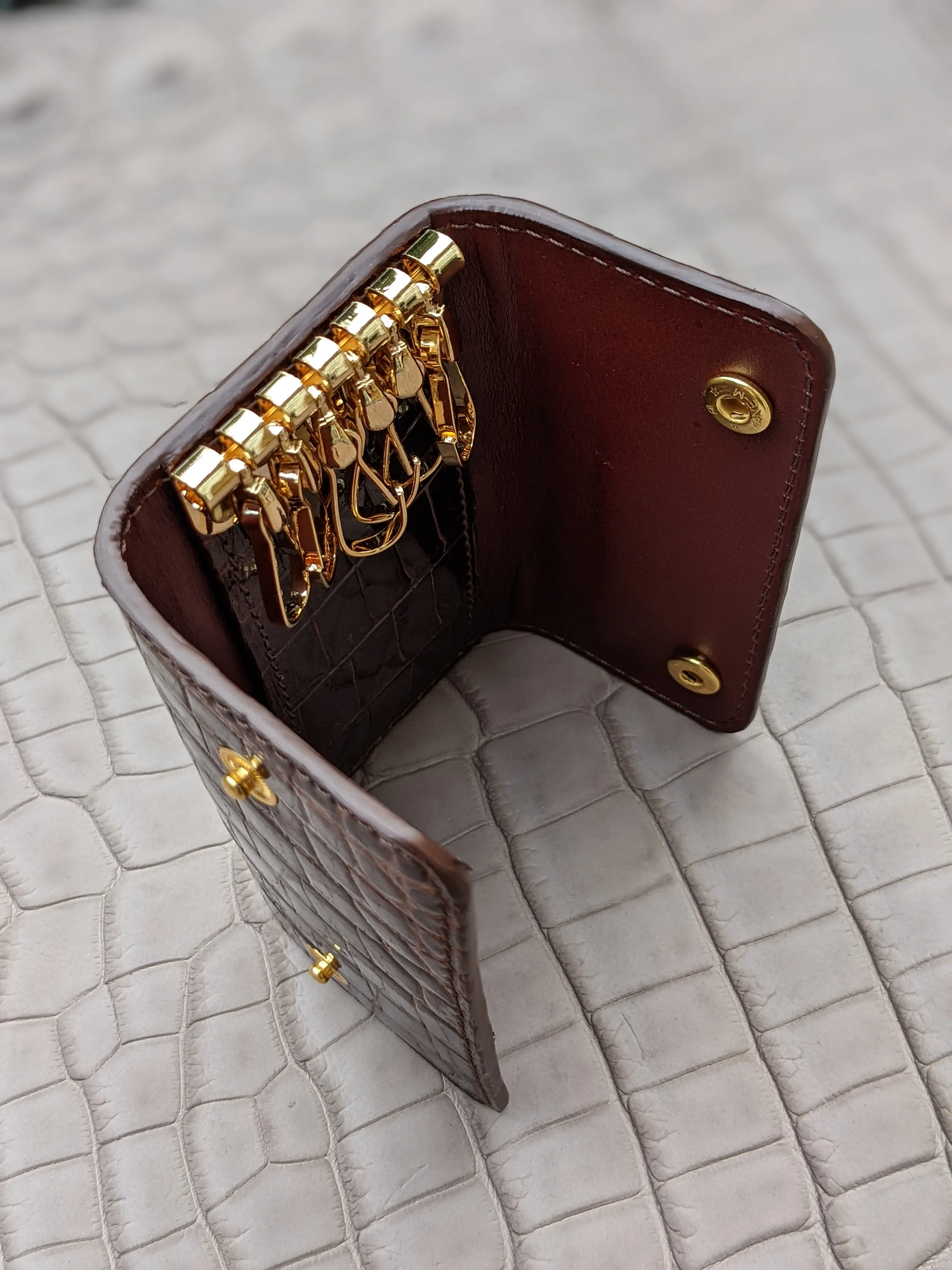 Bespoke Key Holder - Brown Crocodile