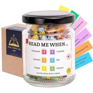 Bible Verse Jar, Read Me When Bible Verses, Bible Jar, Christian Gifts for Women, Bible Accessories Women, Prayer Jar, Religious Gifts for Women, Christmas Gifts for Kids, Christian Gifts for Men