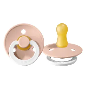 BIBS Colour Round Latex Pacifier 2-Pack (Blush Glow)