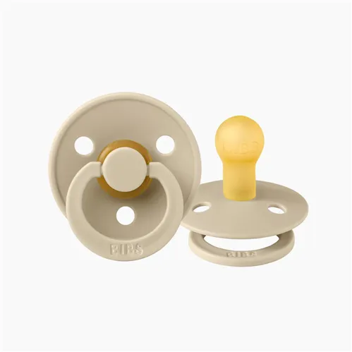 BIBS Dummies Twin Pack - Round - Natural Rubber