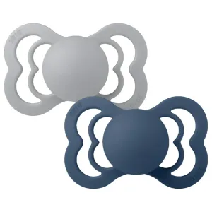 BIBS Latex Couture Pacifier - Cloud/Steel Blue 2Pk