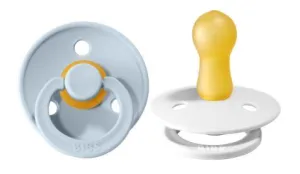BIBS Pacifier 2 Pack - Baby Blue / White