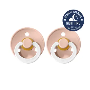 BIBS Pacifier 2 Pack - Night Glow - Blush