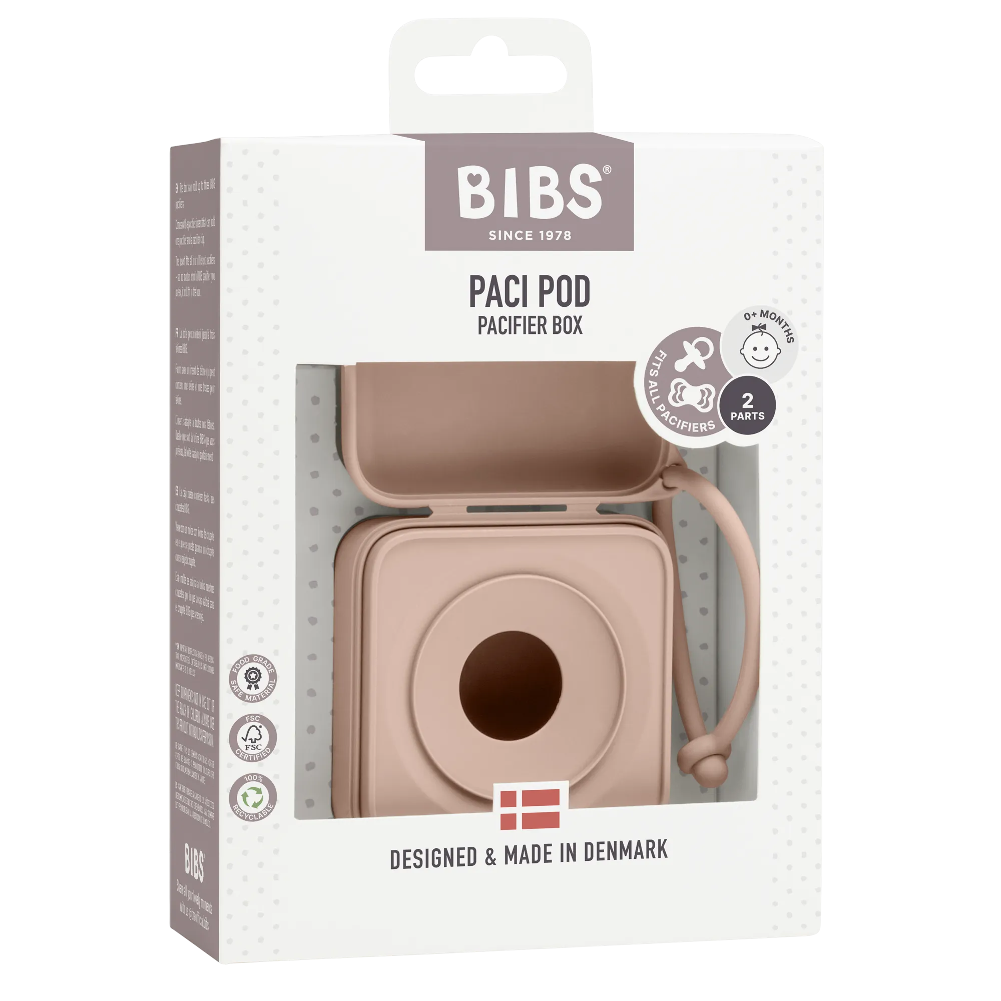 BIBS Pacifier Box Blush (Min. of 2 PK, multiples of 2 PK)