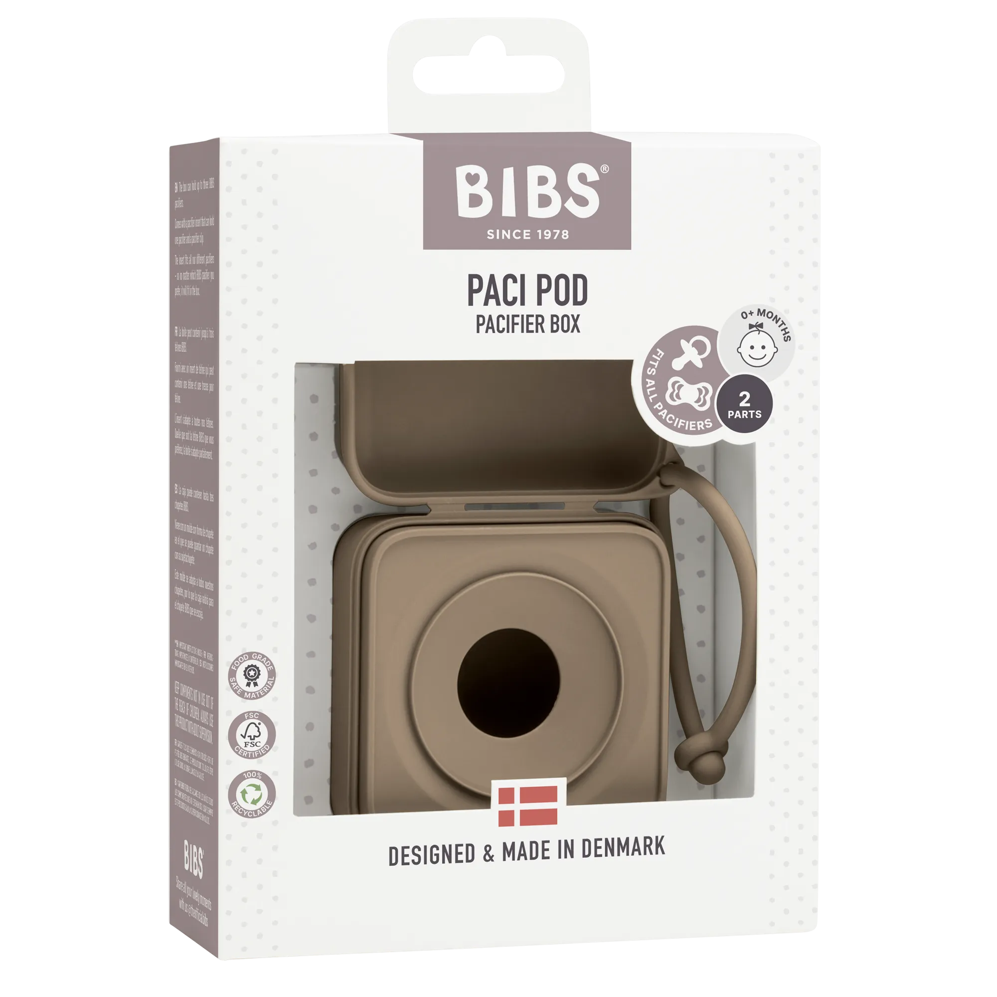 BIBS Pacifier Box Dark Oak (Min. of 2 PK, multiples of 2 PK)