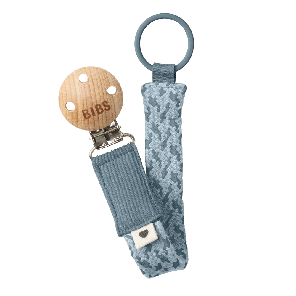 BIBS Pacifier Clip | Petrol & Baby Blue