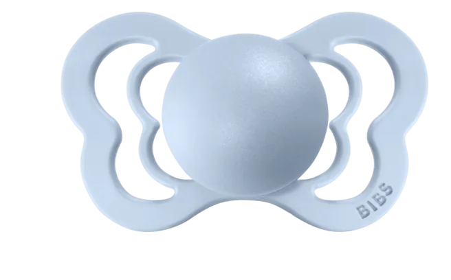 BIBS Pacifier COUTURE Silicone 2 PK Iron / Baby Blue (Min. of 2 PK, multiples of 2 PK)