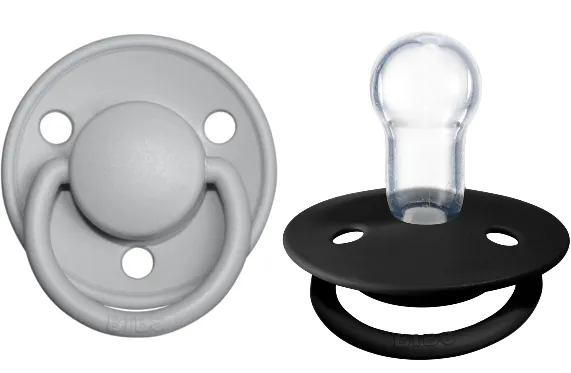 BIBS Pacifier De Lux Silicone 2 PK Cloud / Black ONE SIZE (Min. of 2 PK, multiples of 2 PK)