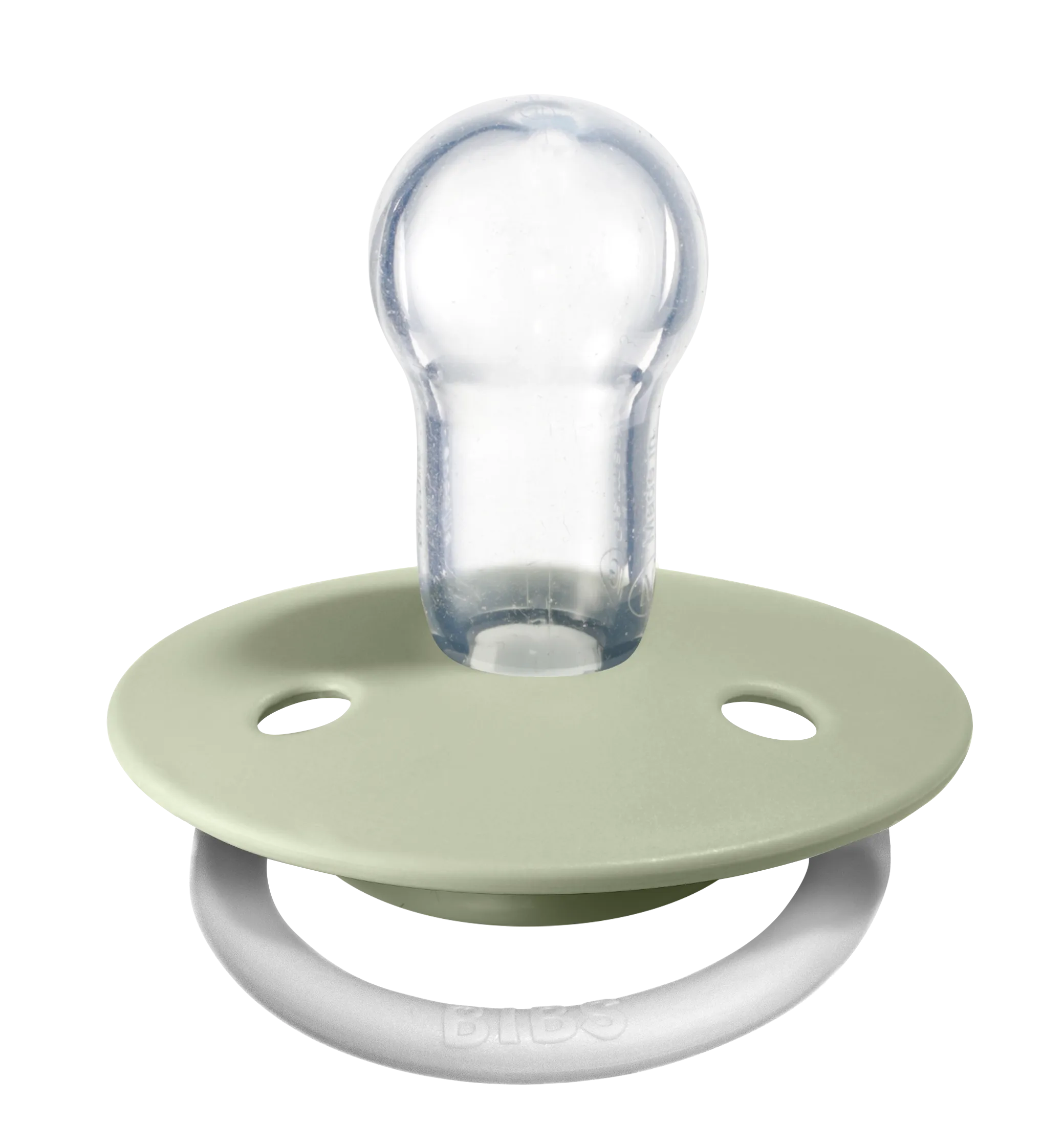 BIBS Pacifier De Lux Silicone 2 PK Sage GLOW / Cloud GLOW ONE SIZE (Min. of 1 PK, multiples of  PK)