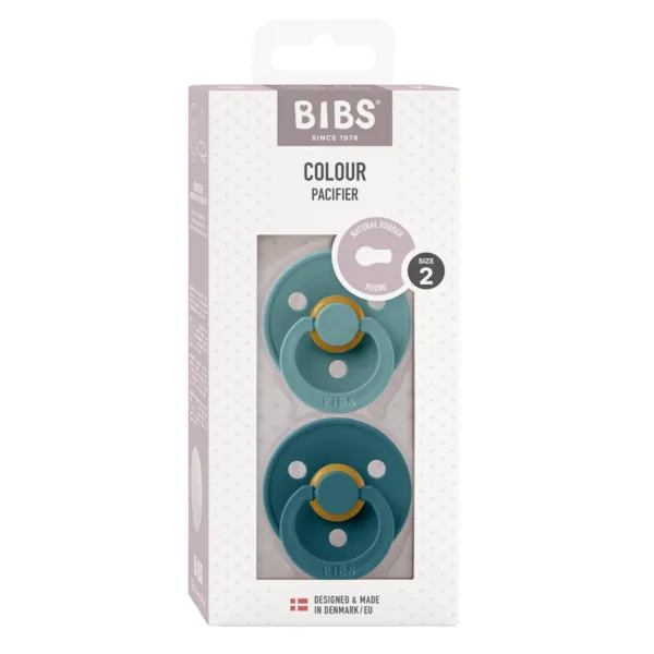 BIBS Pacifier Original COLOUR Latex 2 PK Island Sea/Forest Lake (Min. of 2 PK, multiples of 2 PK)